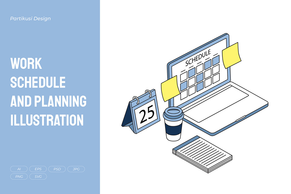 Work Schedule & Planning Vector, an Object Illustration by Partikusi Design (Photo 1 of 3)