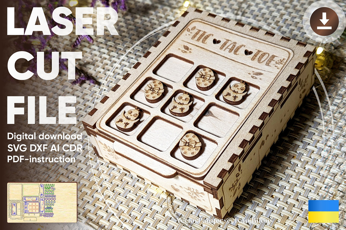 Tic Tac Toe - Laser Cut File, an Object Graphic by VectorPainter (Photo 1 of 18)