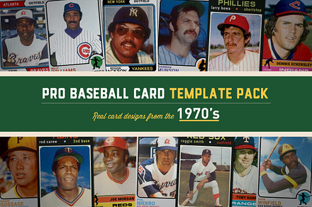 1970's Pro Baseball Card Templates, a Card Template by Chris Weibring