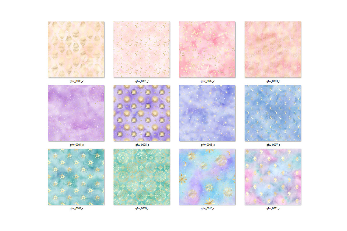 Gold Fantasy Watercolor Backgrounds, a Texture Graphic by Digital Curio (Photo 5 of 5)