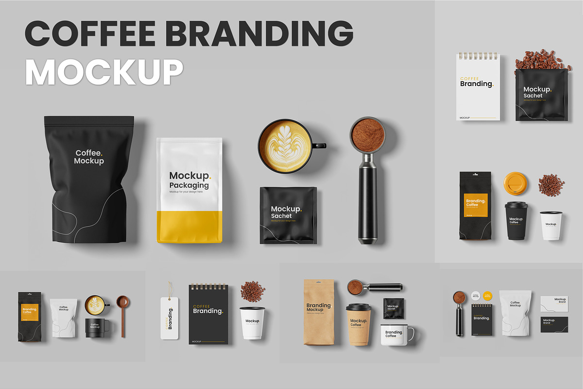 Coffee branding mockup bundle, a Cups & Container Mockup by mockupocka (Photo 1 of 11)