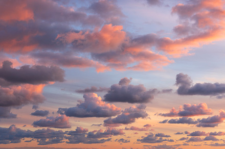 Small clouds in dramatic real sky