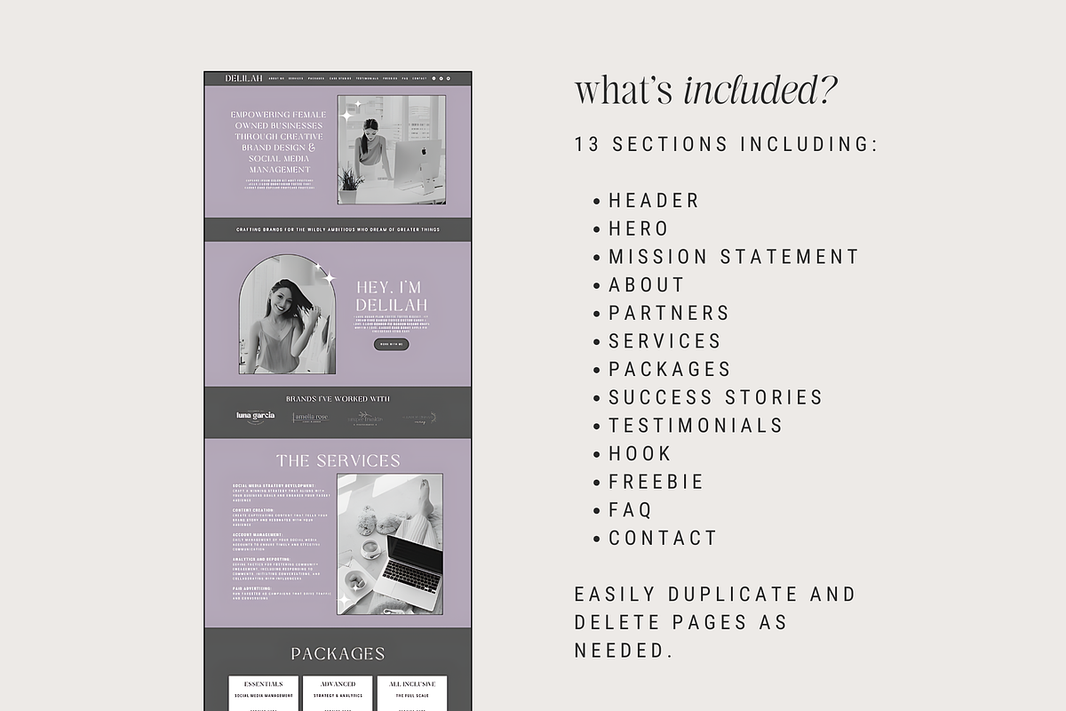 Canva Website - Social Media Manager, a Landing Page Template by thebrandcove (Photo 4 of 6)