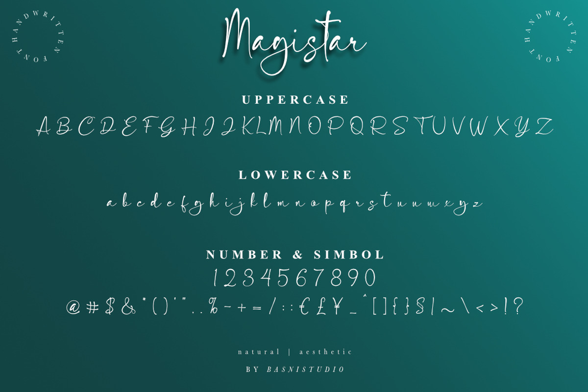 Magistar- Handwritten Font, a Handwritten Font by Basnistudio (Photo 5 of 5)