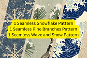 Ukiyo-e Winter Landscapes & Textures, an Illustration by Vandy Fullum (Thumbnail 3 of 9)