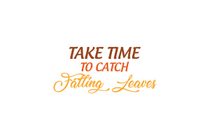 Take Time To Catch Falling Leaves