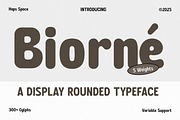 Biorne - Display Rounded Typeface, a Font by Haps Space (Thumbnail 1 of 16)