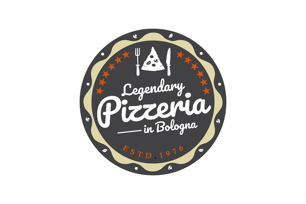 Retro Pizza Pizzeria Label, a Branding & Logo Template by Atlantis X Nurman Arbai (Photo 2 of 2)