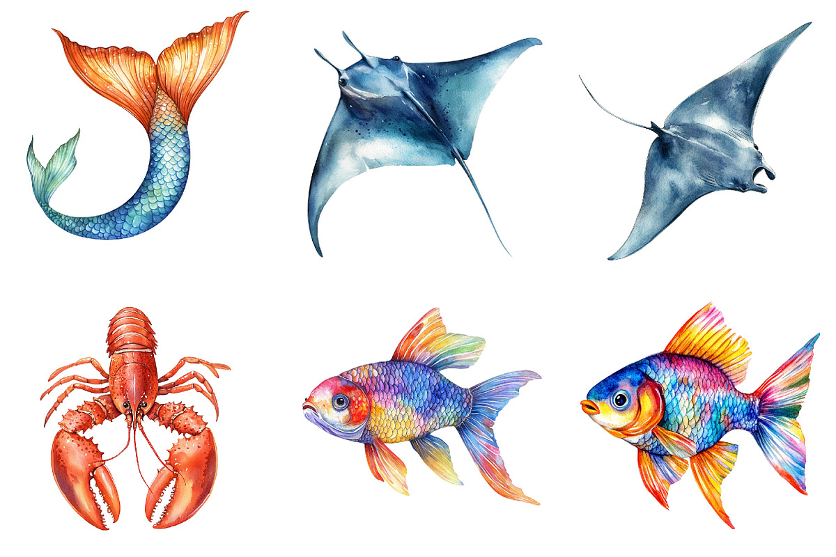 Ocean Clipart, Underwater Clipart, an Illustration by Design Market (Photo 2 of 4)