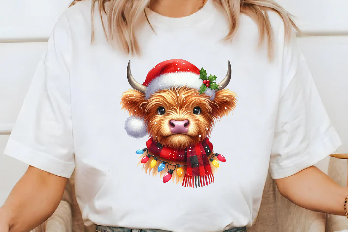 Cute Christmas Highland Cow Clipart, an Illustration by Libby Wishes (Photo 7 of 7)