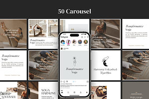 Minimal Yoga Instagra Template Canva