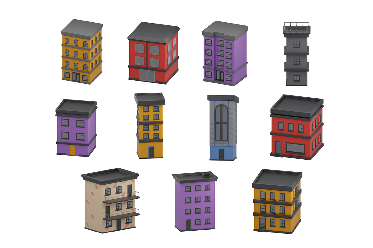 Isometric 3D Building Pack, an Architecture 3D Model by Dudukbersama (Photo 2 of 4)