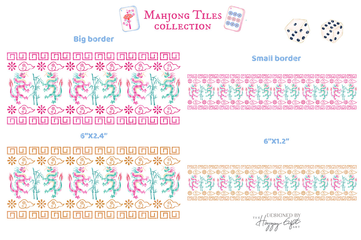 Chinoiserie Mahjong Illustrations, a Decorative Illustration by TheHappyGiftArt (Photo 3 of 11)