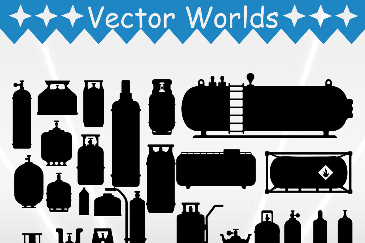 Gas Cylinder SVG, Gas Cylinders SVG, an Object Graphic by VectorWorlds (Photo 2 of 3)