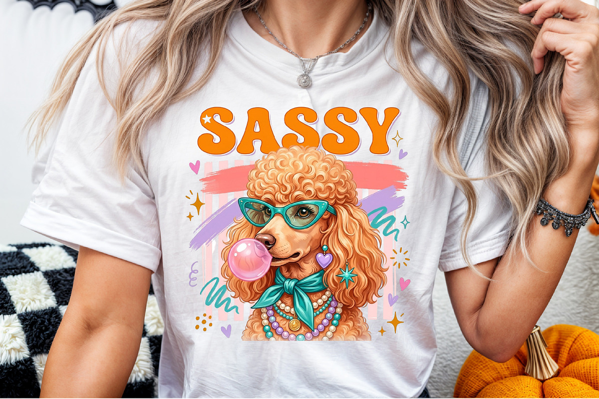 Sassy Retro Poodle Dog PNG, a Seasonal Illustration by Sublimation Artist (Photo 6 of 9)
