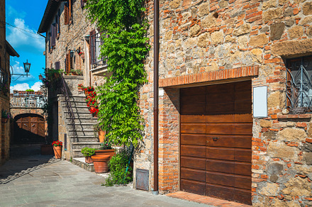 Old brick houses in Tuscany, an Architecture Photo by Alpine Dreams