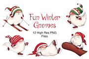 Playfull Winter Gnomes, a Seasonal Illustration by Breezy Avenue (Thumbnail 1 of 11)