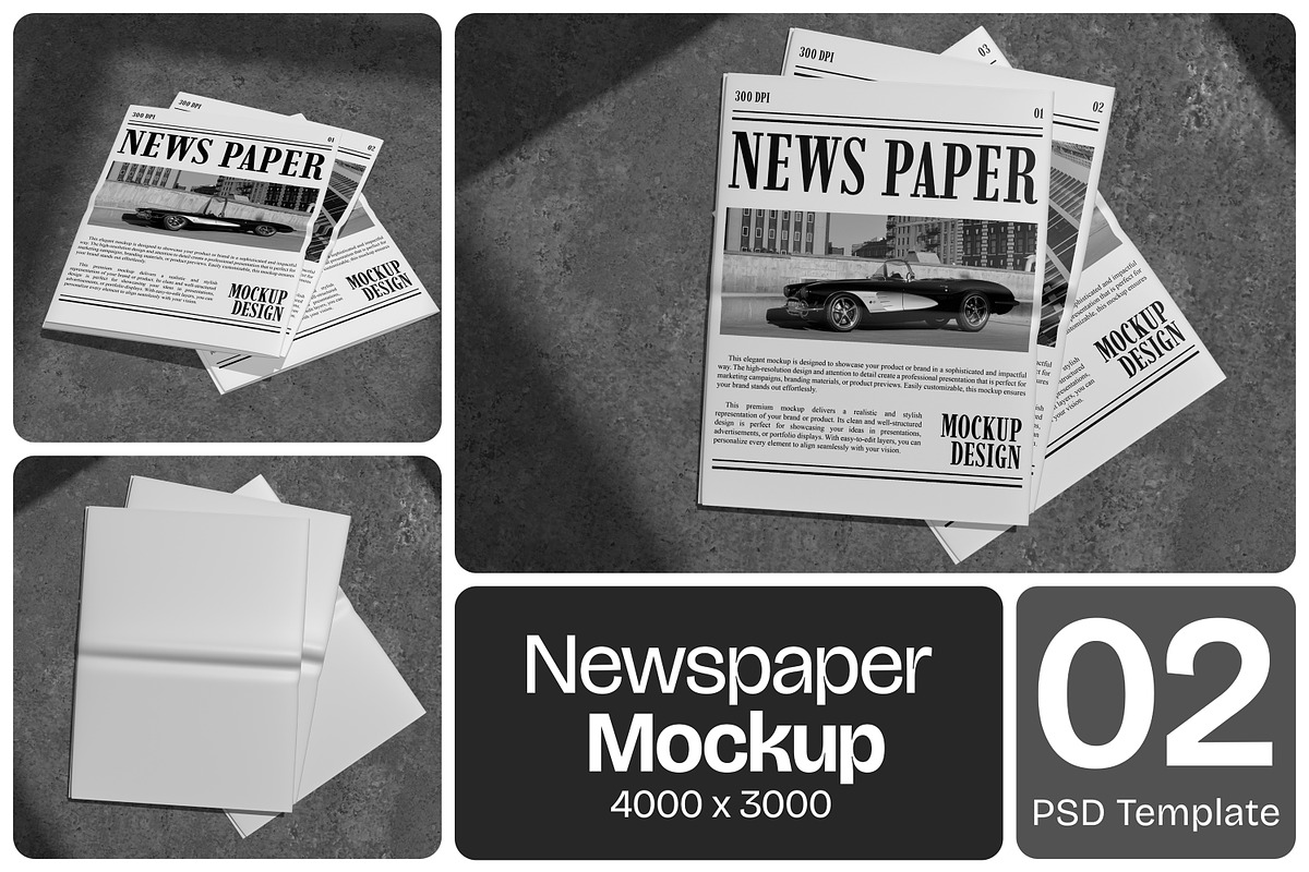 Newspaper Mockup, an Advertising Mockup by Permadi Creative (Photo 1 of 3)