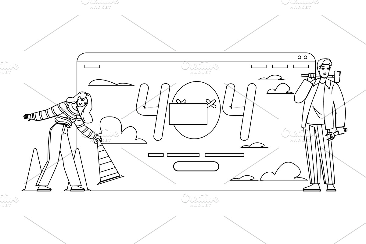 found 404 error vector, a Technology Illustration by pikepicture
