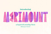Merimount - Layered Overlay Font, a Sans Serif Font by Rillatype (Thumbnail 1 of 8)