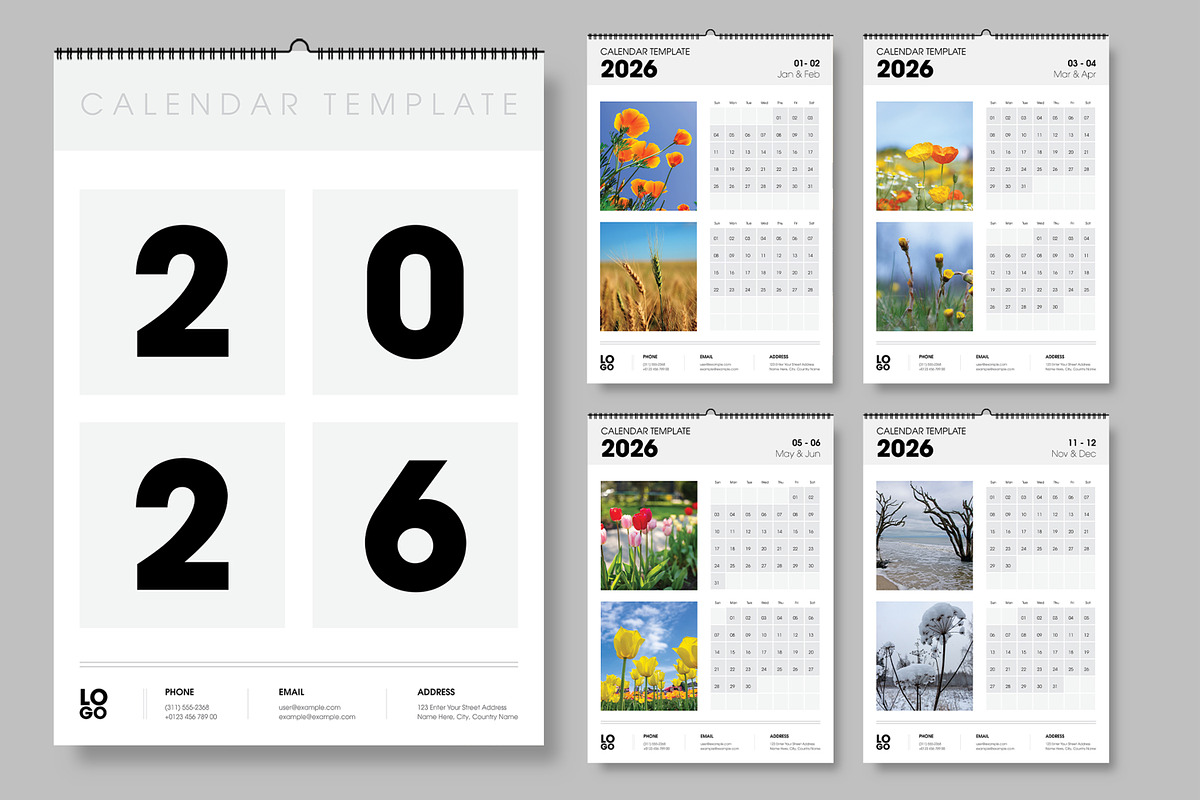 Minimal 2026 Calendar Template
