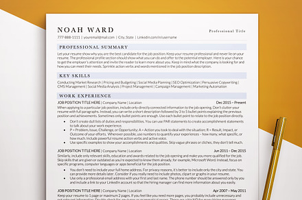 ATS Executive Resume Template Word, a Resume Template by BestResumes.Co