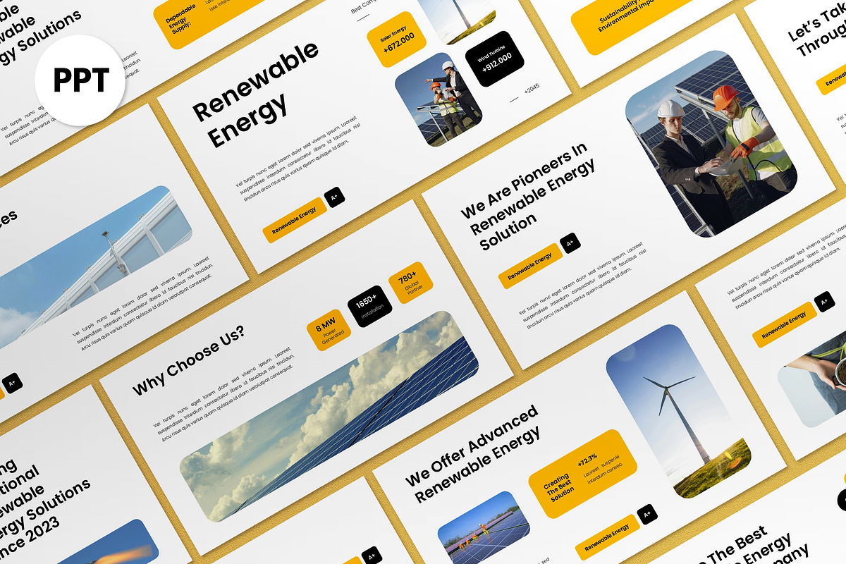 White Modern Renewable Energy PPT, a Presentation Template by graphicook (Photo 1 of 4)