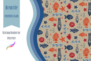 Ocean Life -50 stamp brushes