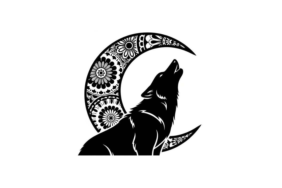 Mandala Moon Wolf SVG Bundle, an Illustration by Gaye Art (Photo 17 of 31)