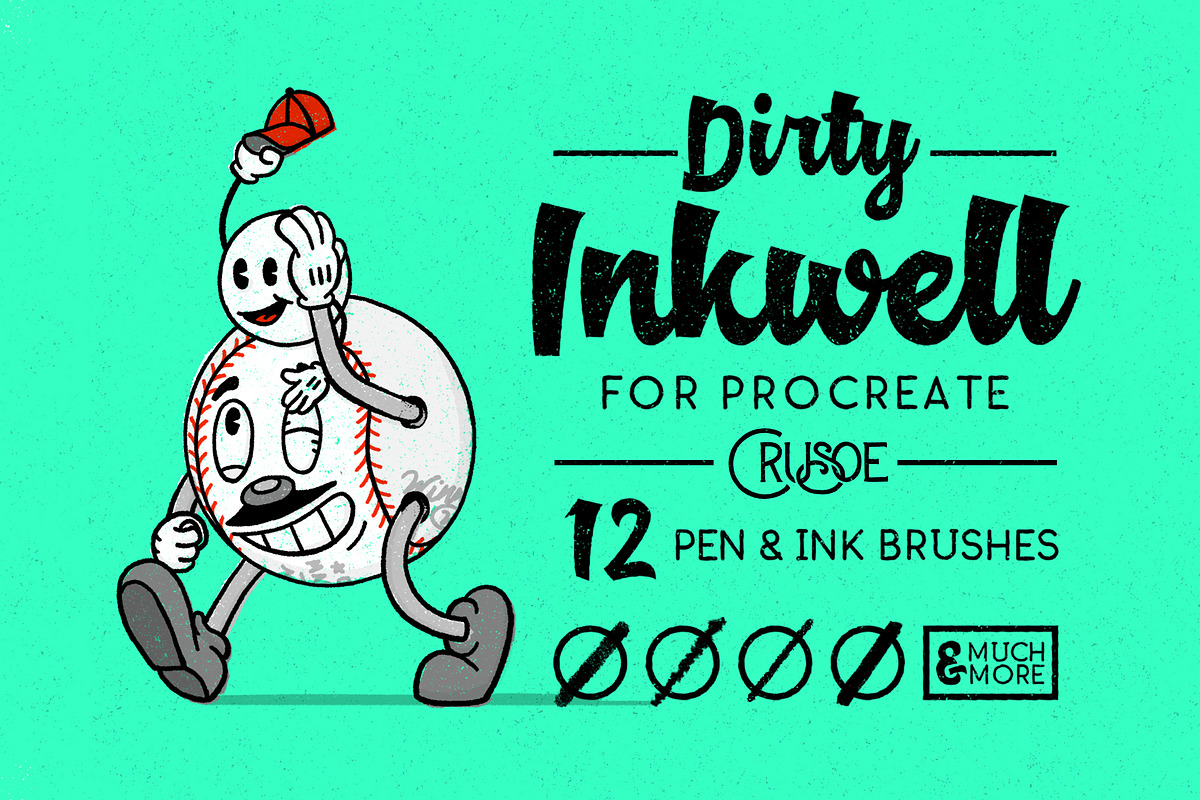 Dirty Inkwell ProCreate Brushes, a Brush Add-On by Crusoe Design Co. (Photo 1 of 6)