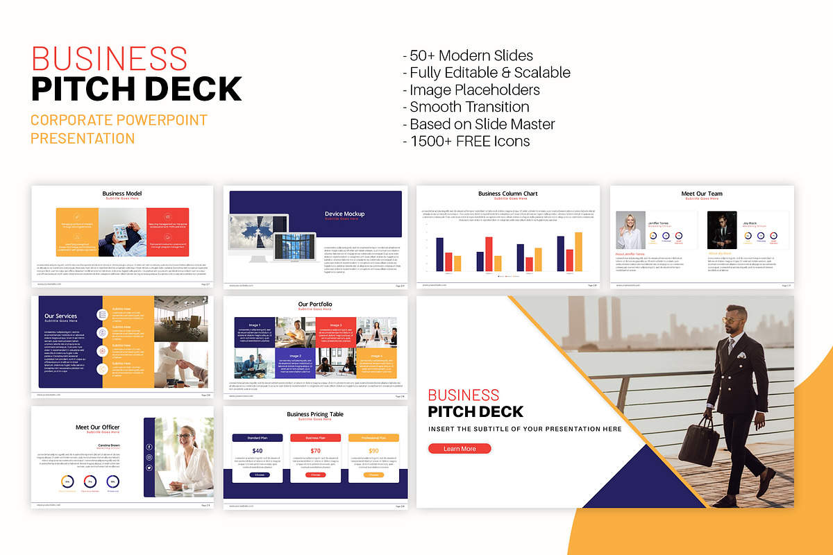 Business Pitch Deck Presentation, a Presentation Template by SlideStack (Photo 1 of 7)