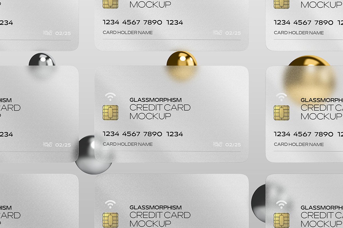 Glass Effect Credit Card Mockup, an Advertising Mockup by PrexTheme