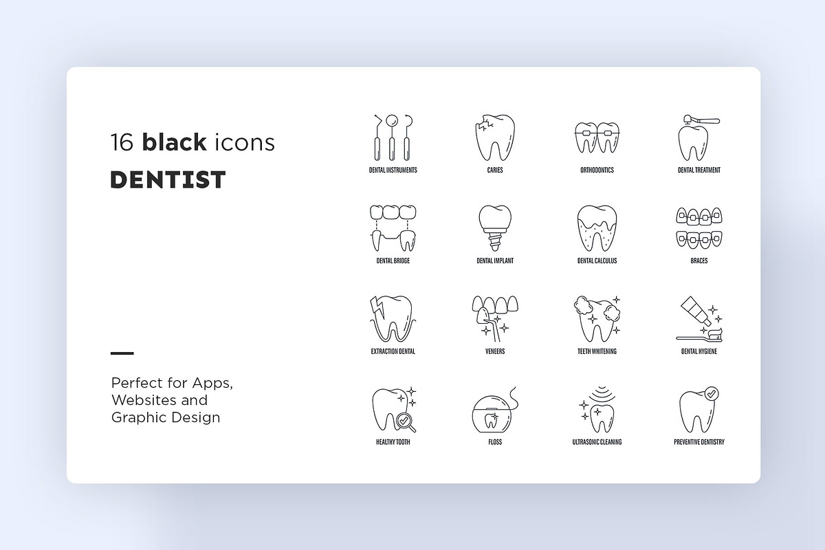 Dentist | 32 Icons Set Hand Drawn, an Outline Icon by Marina Silence (Photo 3 of 17)