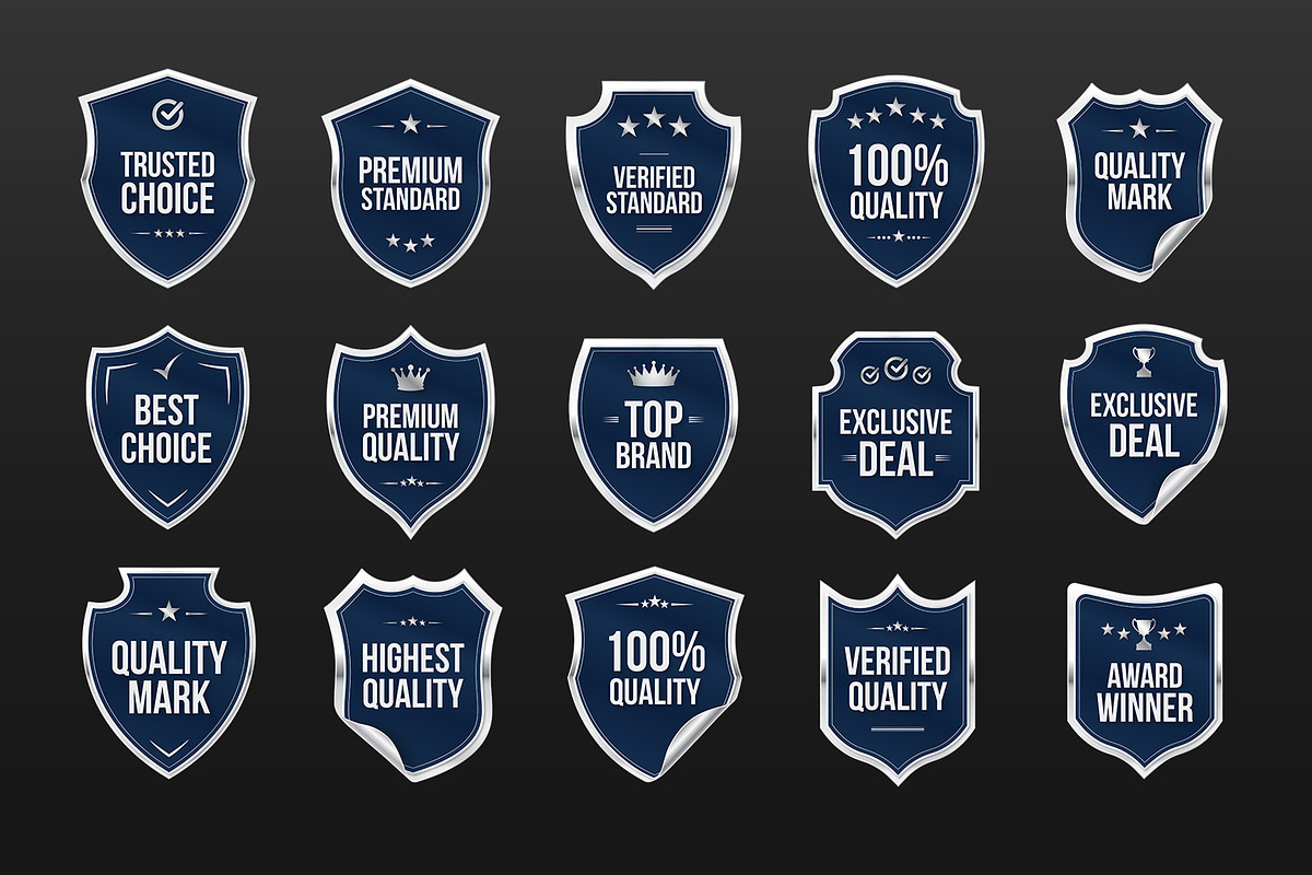 Shield Label Badge Vector Illustrati, an Object Graphic by DesignerCandies (Photo 1 of 6)