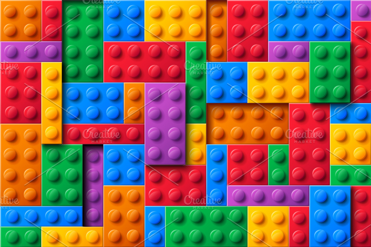 Bricks Or Blocks Toy Pattern, a Pattern Graphic by Black White Mouse Design