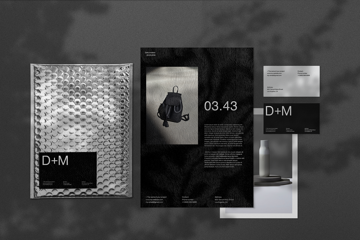 4-Part Stationery Branding Mockup, a Books & Magazine Mockup by ReAffirm (Photo 6 of 8)