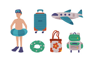 Travel and Vacation with Man in, an Object Illustration by TopVectors