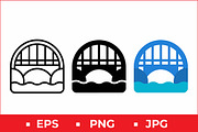 Arched Bridge Vector Graphic, a Solid Icon by Artonix (Thumbnail 1 of 2)