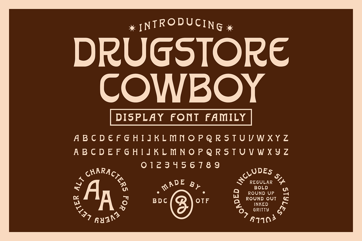 Drugstore Cowboy Font Family, a Font by Brethrendesignco (Photo 6 of 6)