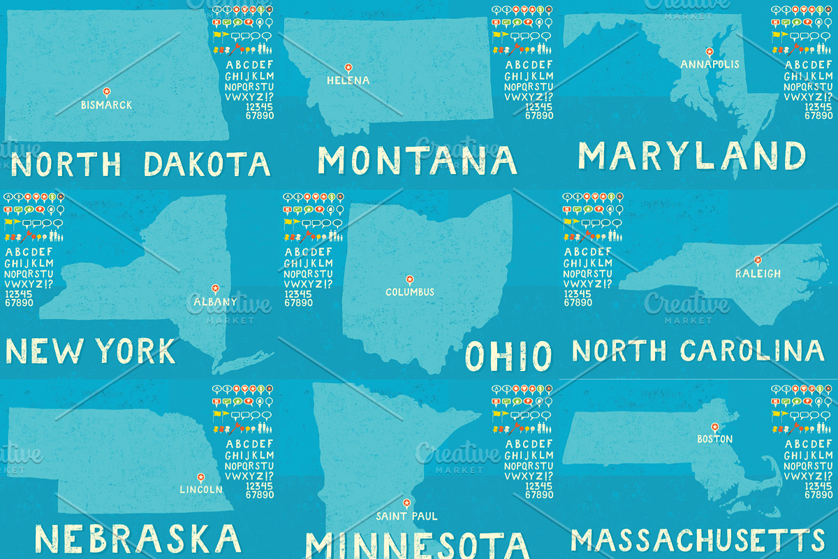 Maps of All 50 United States, a Person Illustration by retrorocket (Photo 8 of 8)