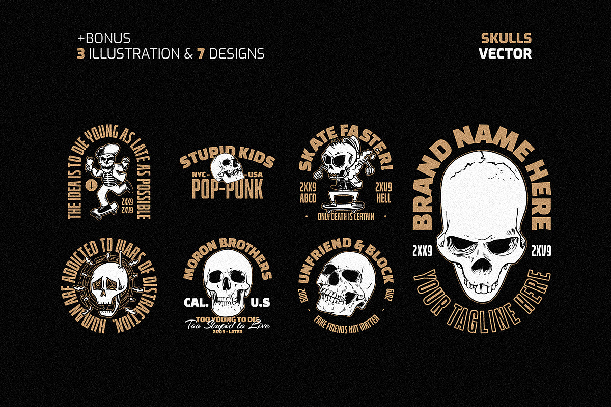Skull Vector Set, an Illustration by Juru Rancang Graphic (Photo 4 of 5)