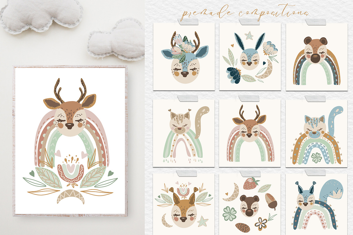 Forest Rainbows Animal Collection, an Animal Illustration by Cat In Colour (Photo 4 of 10)