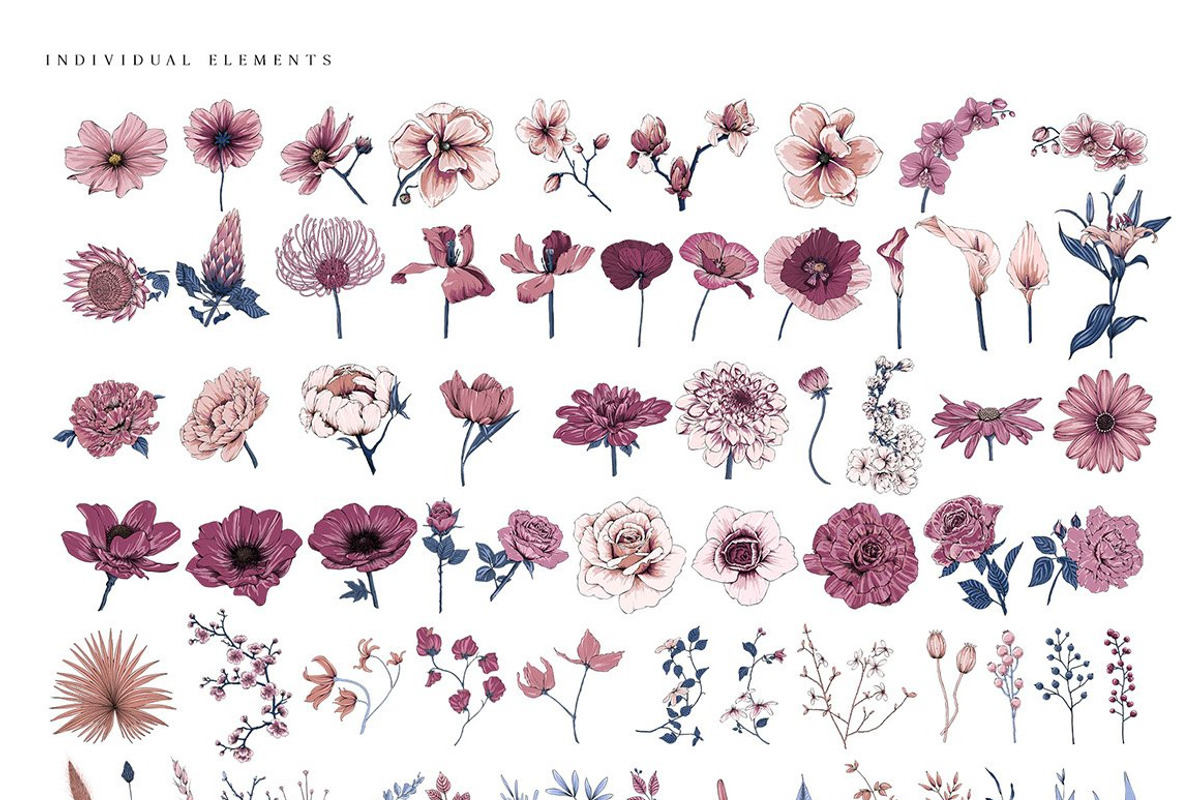Ultimate Flower & Leaf Collection, an Object Graphic by Pretty Little Lines (Photo 6 of 47)