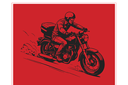 Bold Rider Vintage Illustration, a Transportation Illustration by CarWrap design (Thumbnail 1 of 3)