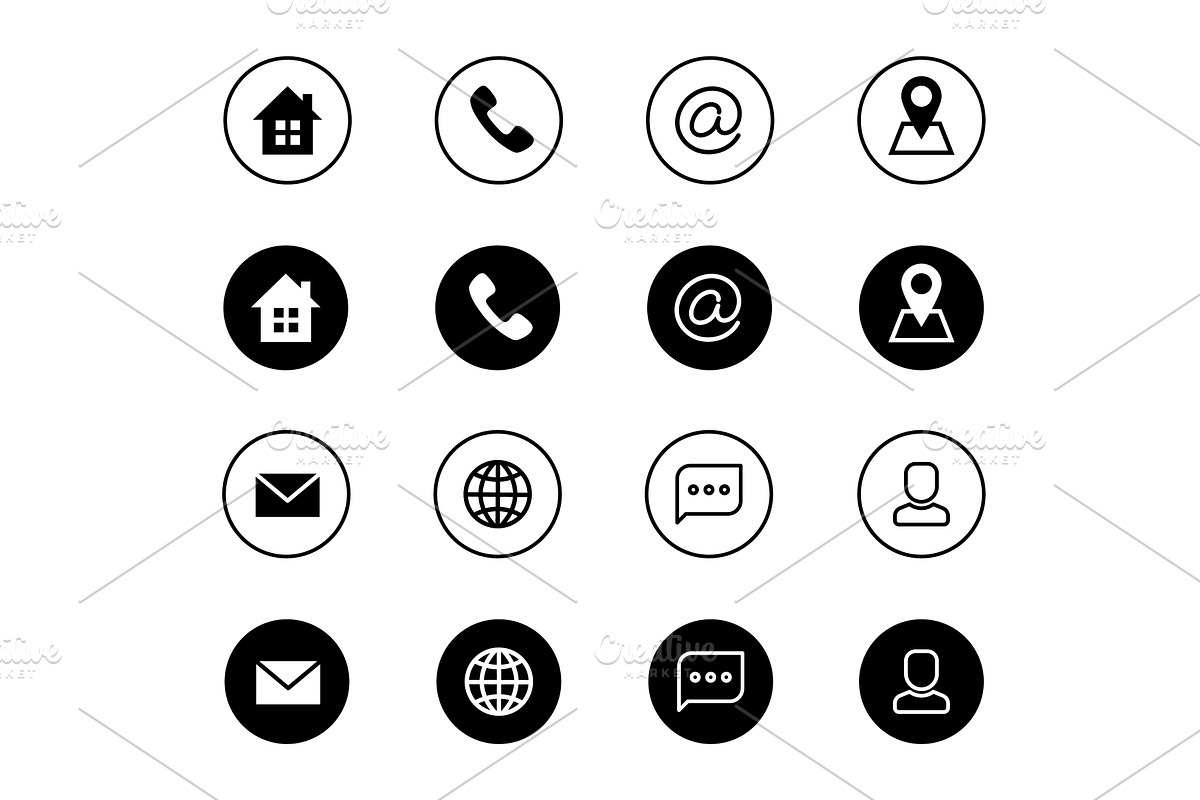 Contact icons. Location telephone, a Background Graphic by Valerie Bodnar