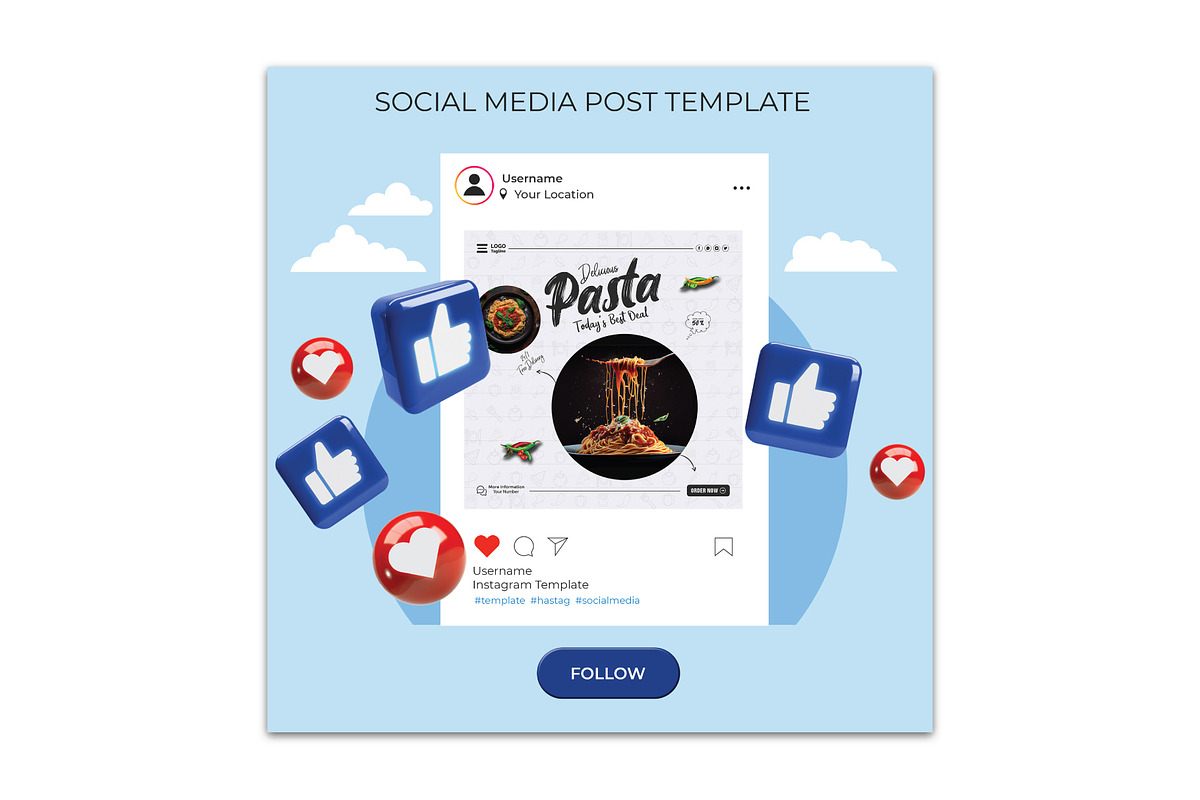 Editable Pasta Flyer Design, a Flyer Template by YUDesignStore (Photo 4 of 6)