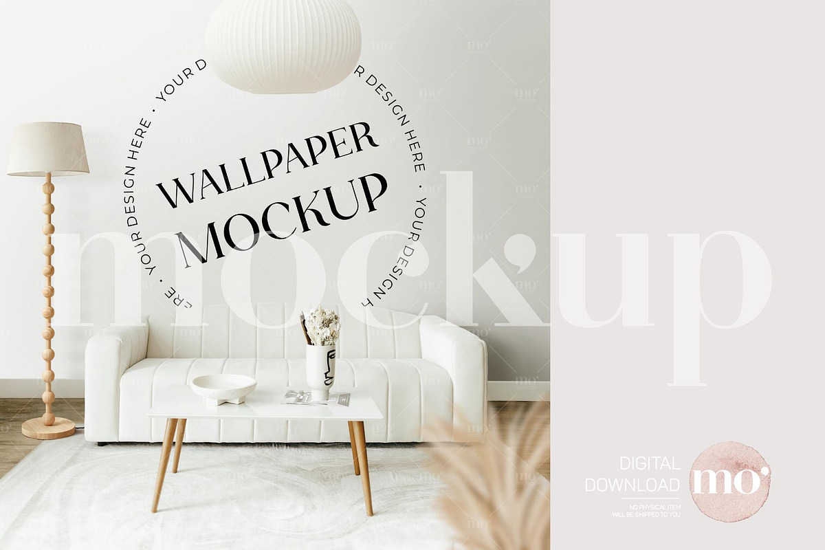 Living Room Wallpaper Mockup, a Product Mockup by MoMockups (Photo 3 of 6)