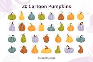 30 Cartoon Pumpkins