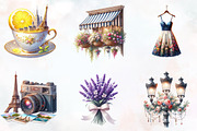 Parisian Summer Clipart, an Illustration by RobertsArt (Thumbnail 2 of 4)