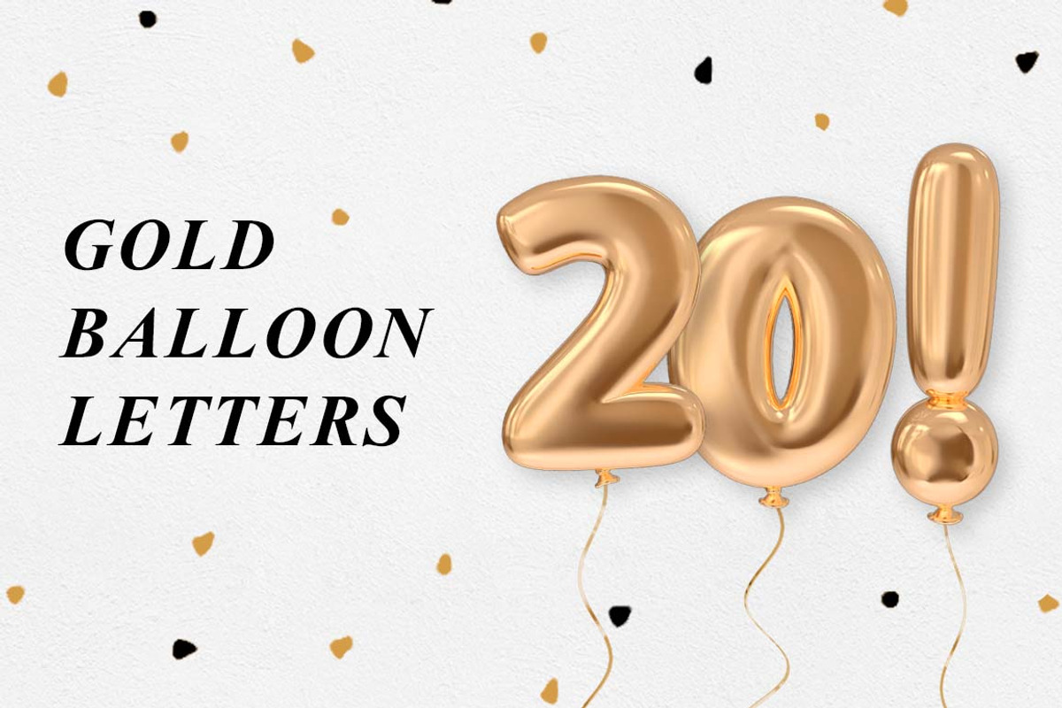 Gold Balloon Letters, an Object Graphic by Design Assets (Photo 1 of 6)